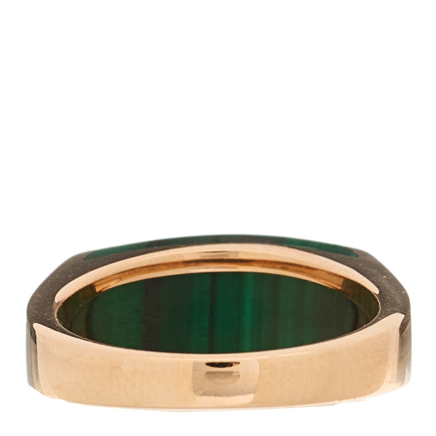 18K Rose Gold Malachite Tronchetto Ring 50 5.25