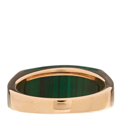 Bulgari 18K Rose Gold Malachite Tronchetto Ring 50 5.25 3 of 6
