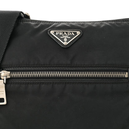 Prada Nylon Flat Messenger Bag Black 9 of 14