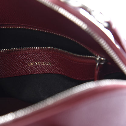 Balenciaga Signature Grained Calfskin Logo S Ville Top Handle Bag Dark Red Light White 9 of 11