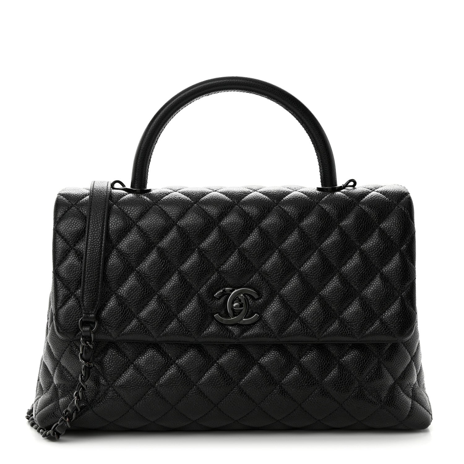 Chanel Caviar Quilted Medium Coco Handle Flap So Black 1 of 10