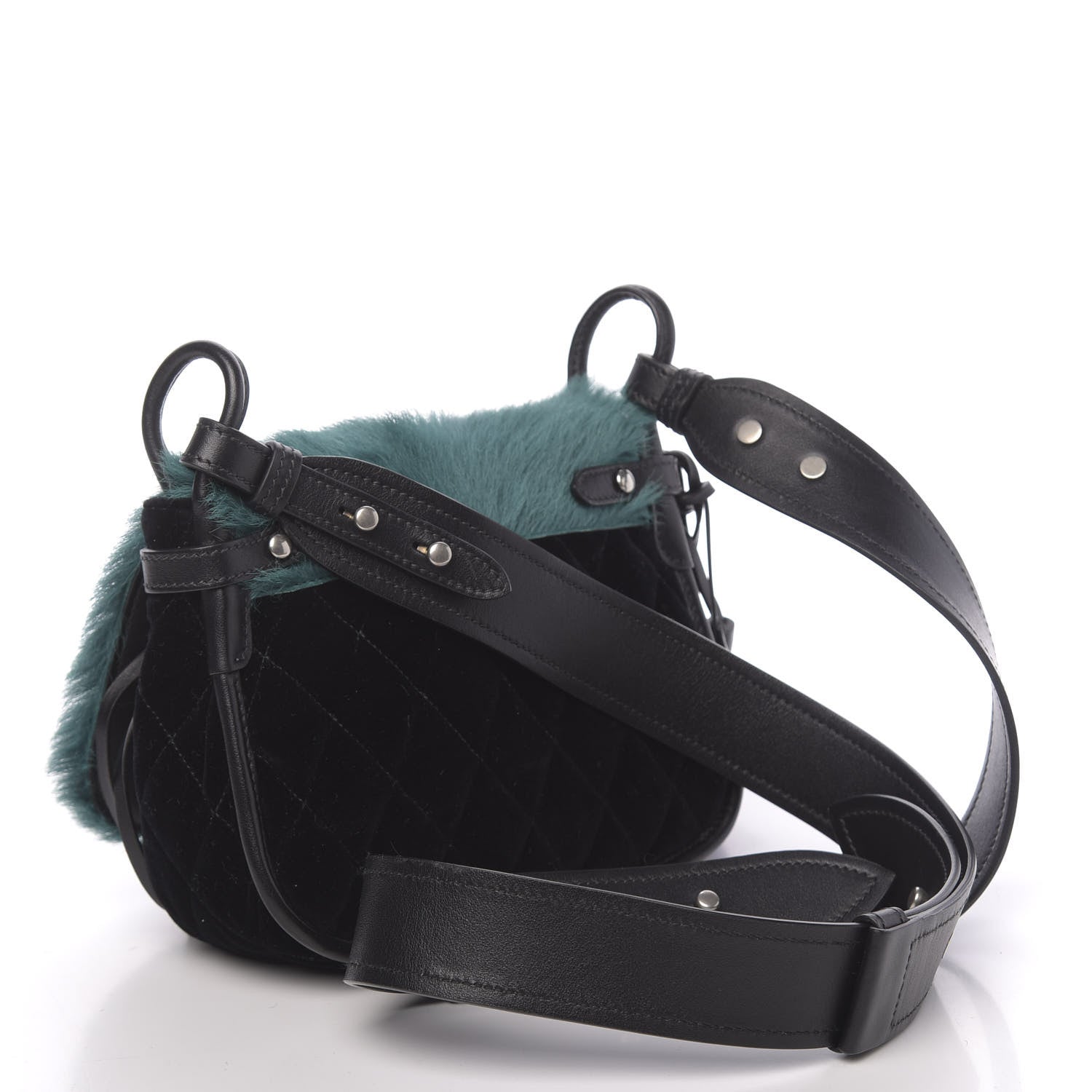 Prada Calf Hair Velluto Corsaire Antic Crossbody Bag Biliardo Black 3 of 9