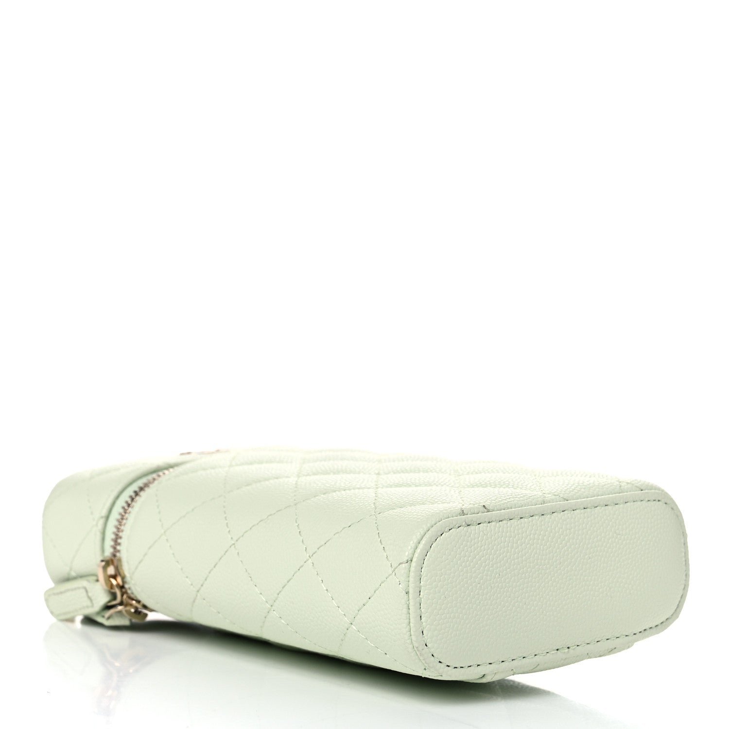 Chanel Caviar Quilted Phone Holder With Chain Light Green 4 of 11