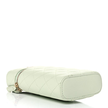 Chanel Caviar Quilted Phone Holder With Chain Light Green 4 of 11