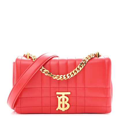 Burberry Lambskin Quilted Small Lola Bag Bright Red 1 of 10