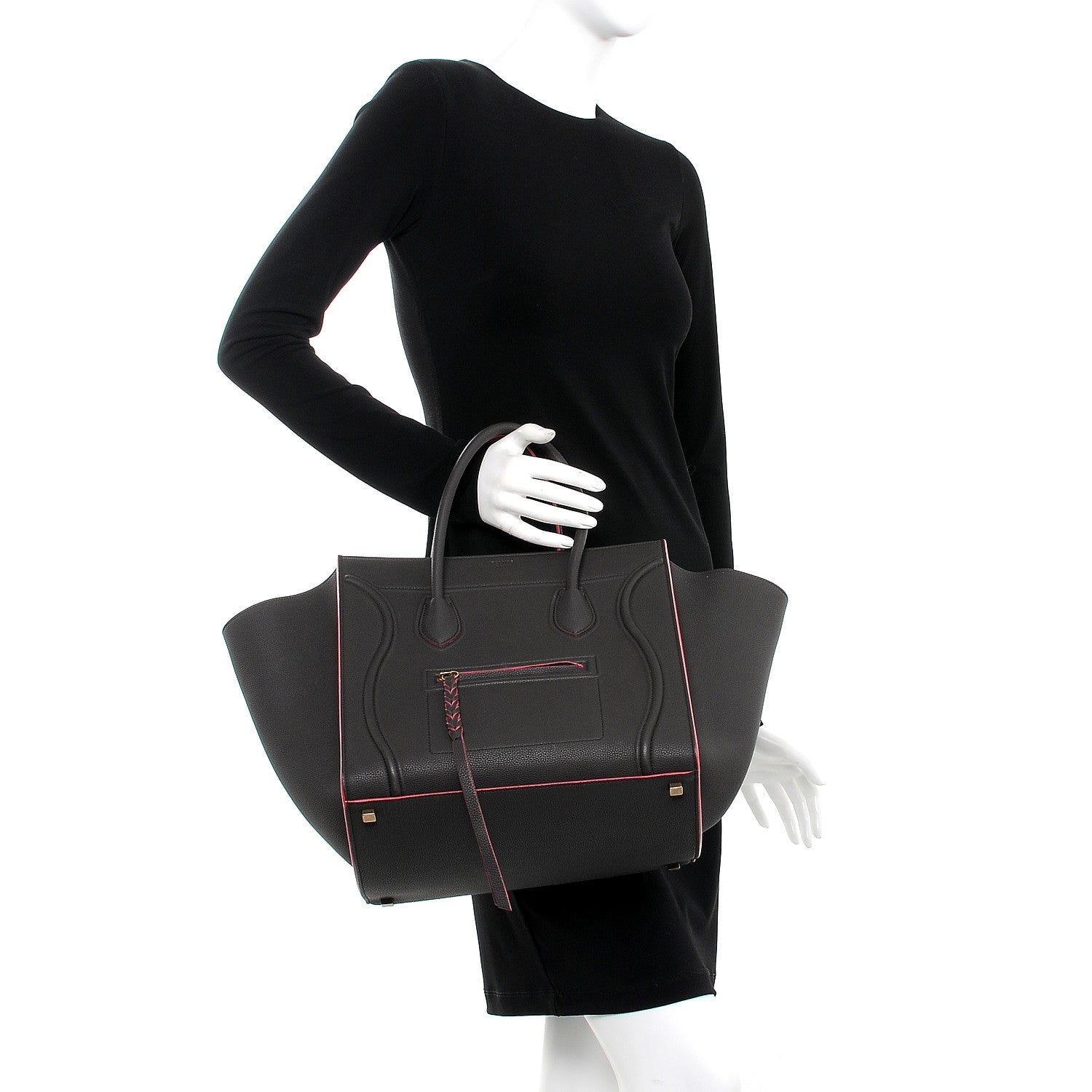 Celine Baby Grained Calfskin Medium Phantom Luggage Dark Taupe 3 of 16