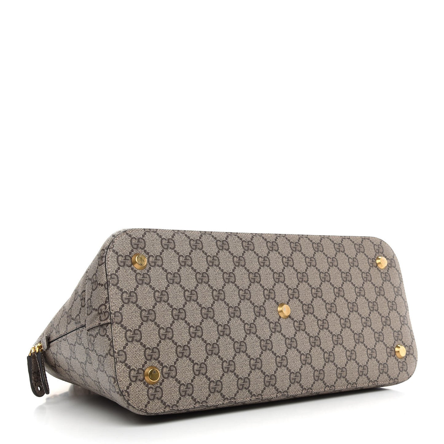 X GUCCI GG Supreme Monogram Medium Ville Top Handle Beige Ebony