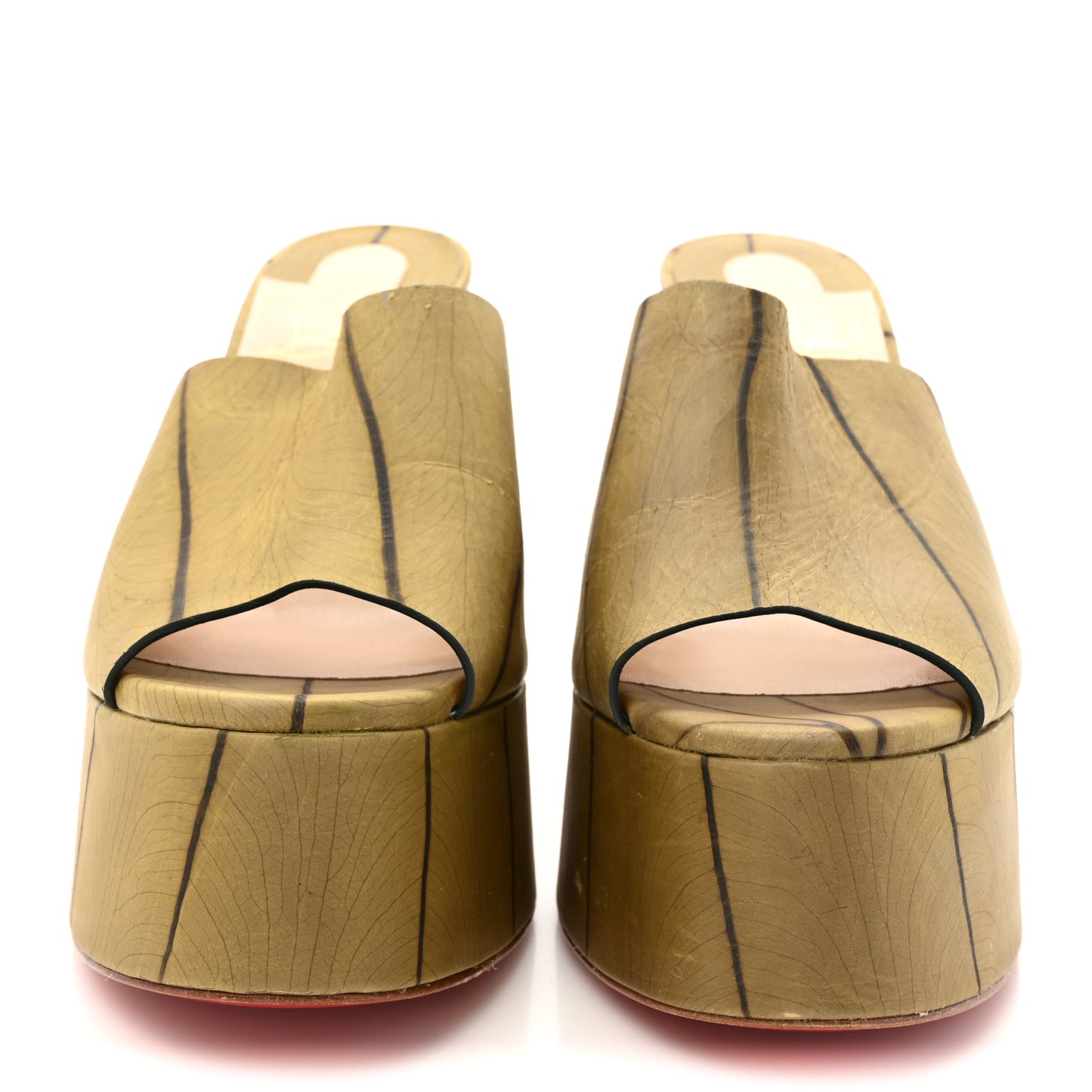 Cario Leaf Yazemule 130 Platform Sandals 38 Kaki