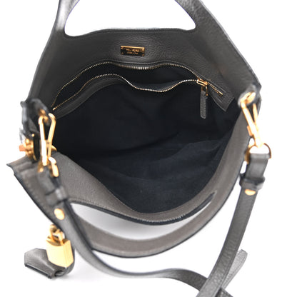 Tom Ford Grained Calfskin Alix Padlock Zip Tote Graphite 4 of 12