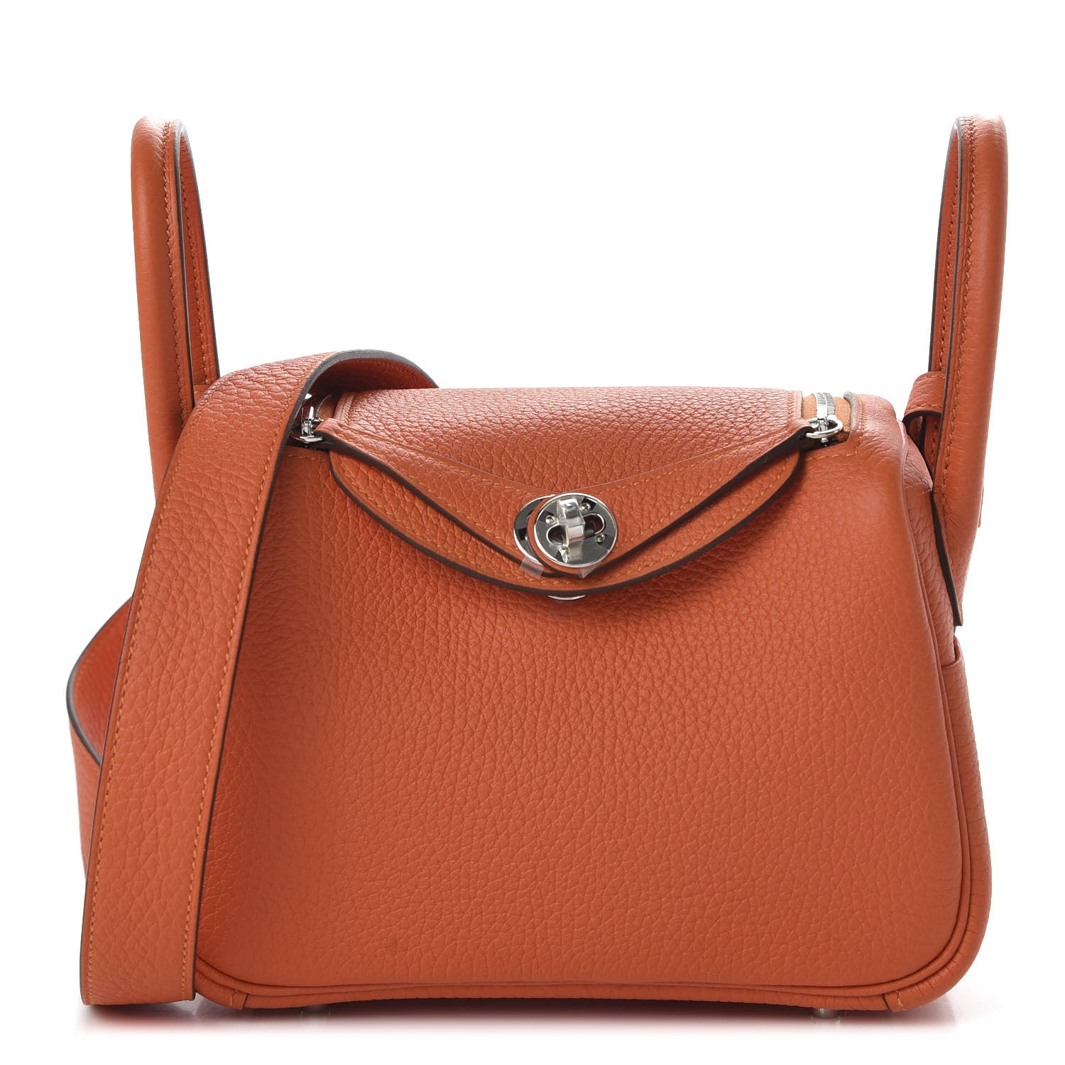 Hermes Taurillon Clemence Mini Lindy 20 Feu 1 of 10