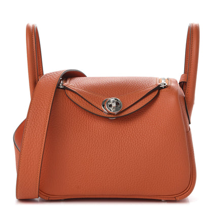 Hermes Taurillon Clemence Mini Lindy 20 Feu 1 of 10
