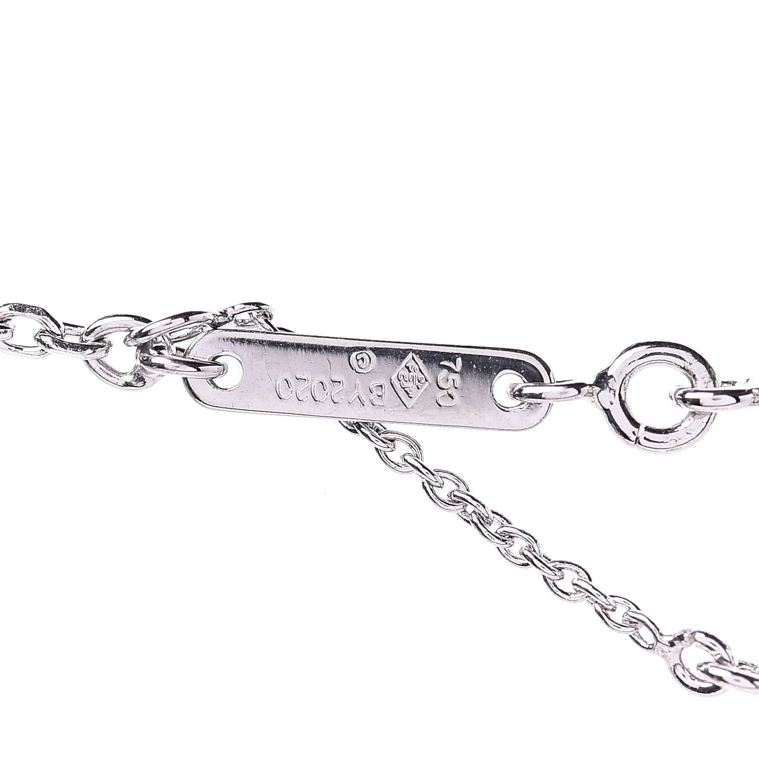 Cartier 18K White Gold Diamond Small Hearts and Symbols Pendant Necklace 6 of 7