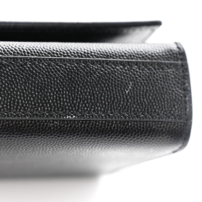 Saint Laurent Grain De Poudre Monogram Cassandre Clutch Black 12 of 13