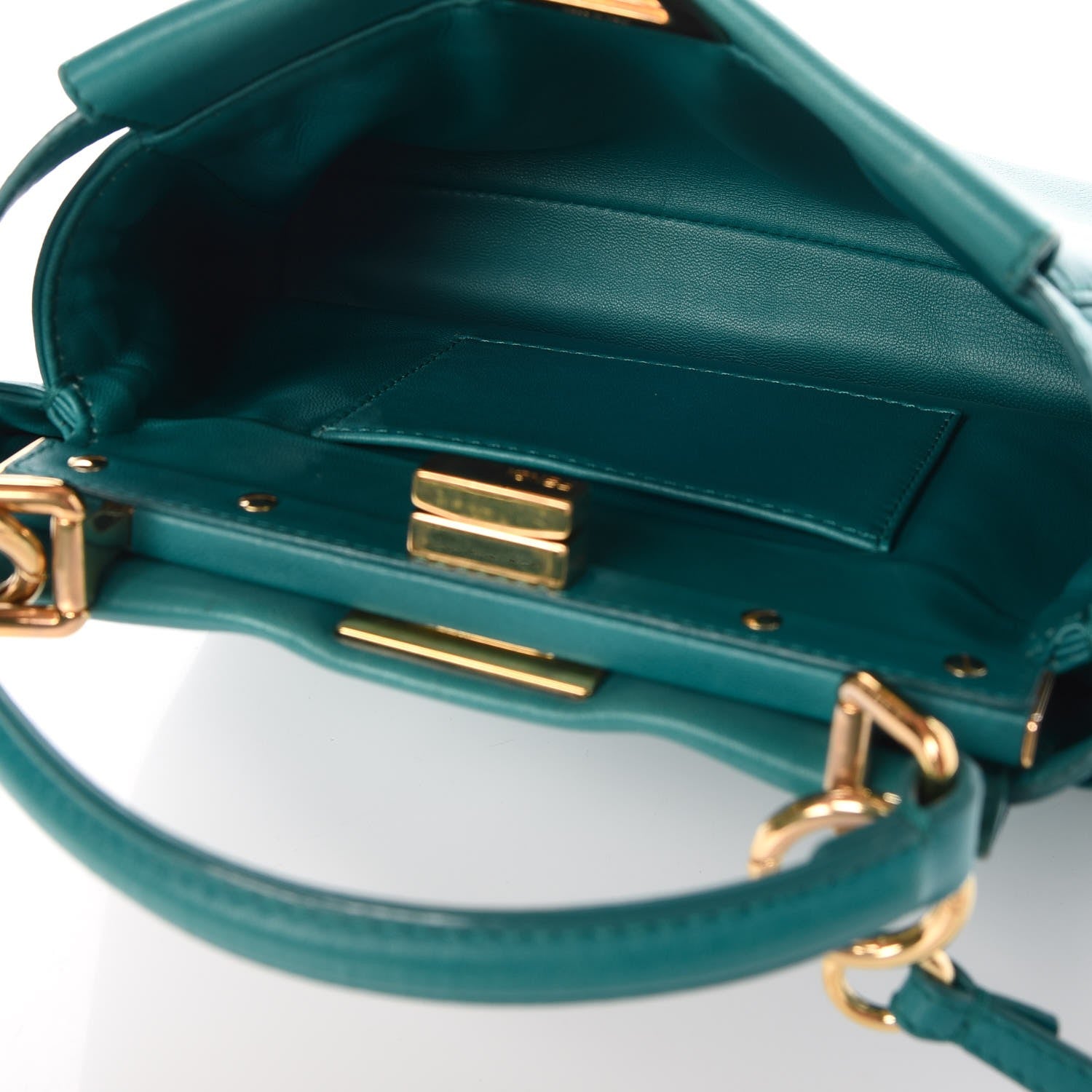 Fendi Nappa Mini Peekaboo Iconic Satchel Lago 6 of 12