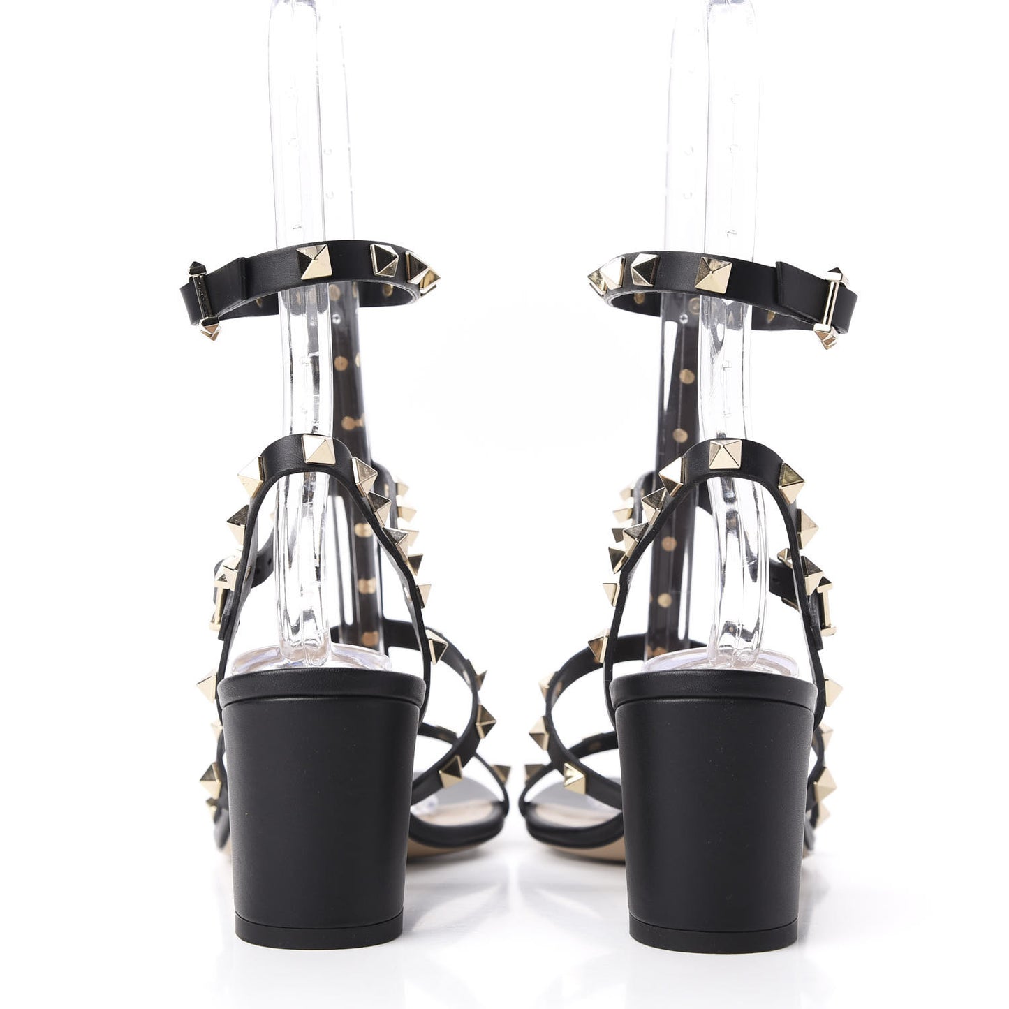Calfskin Rockstud 60mm City Sandals 38.5 Black