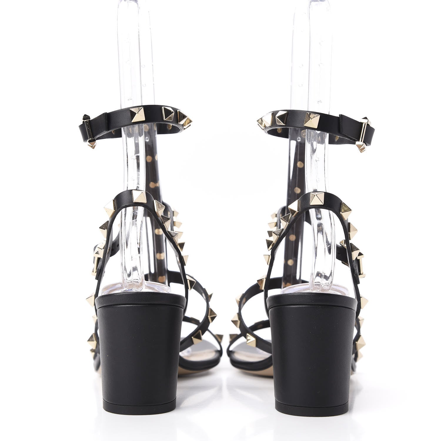 Valentino Garavani Calfskin Rockstud 60mm City Sandals 38.5 Black 6 of 10
