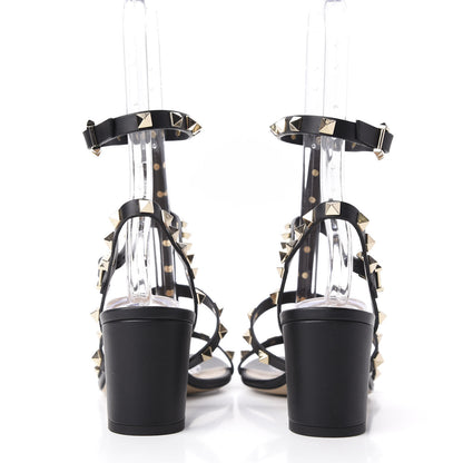 Valentino Garavani Calfskin Rockstud 60mm City Sandals 38.5 Black 6 of 10