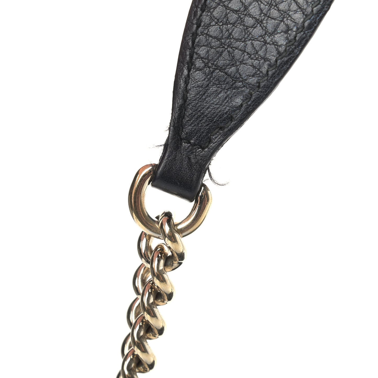 Pebbled Calfskin Medium Soho Chain Shoulder Bag Black