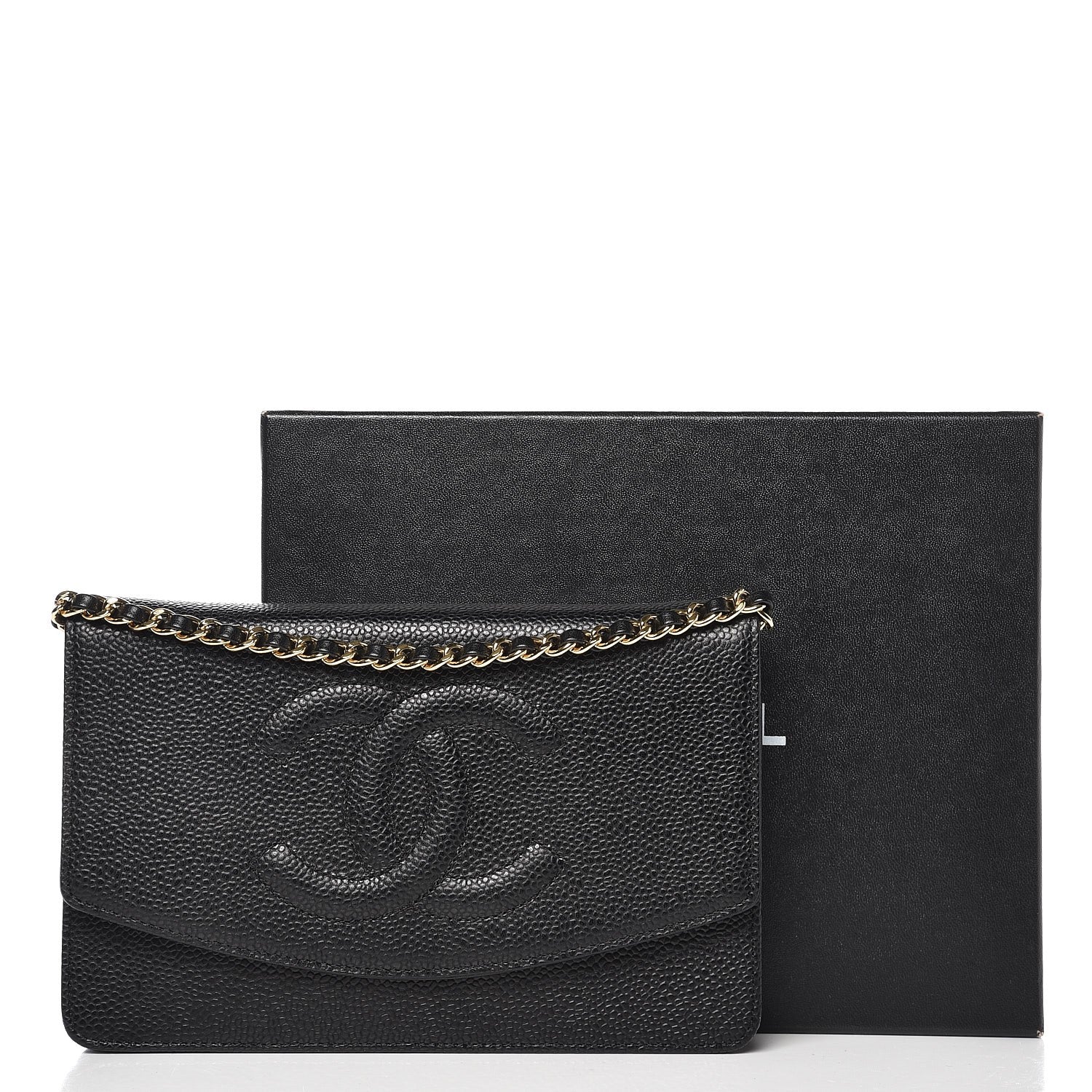 Chanel Caviar Timeless CC Wallet On Chain WOC Black 9 of 9