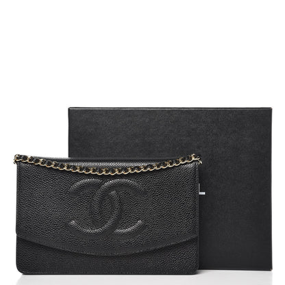 Chanel Caviar Timeless CC Wallet On Chain WOC Black 9 of 9