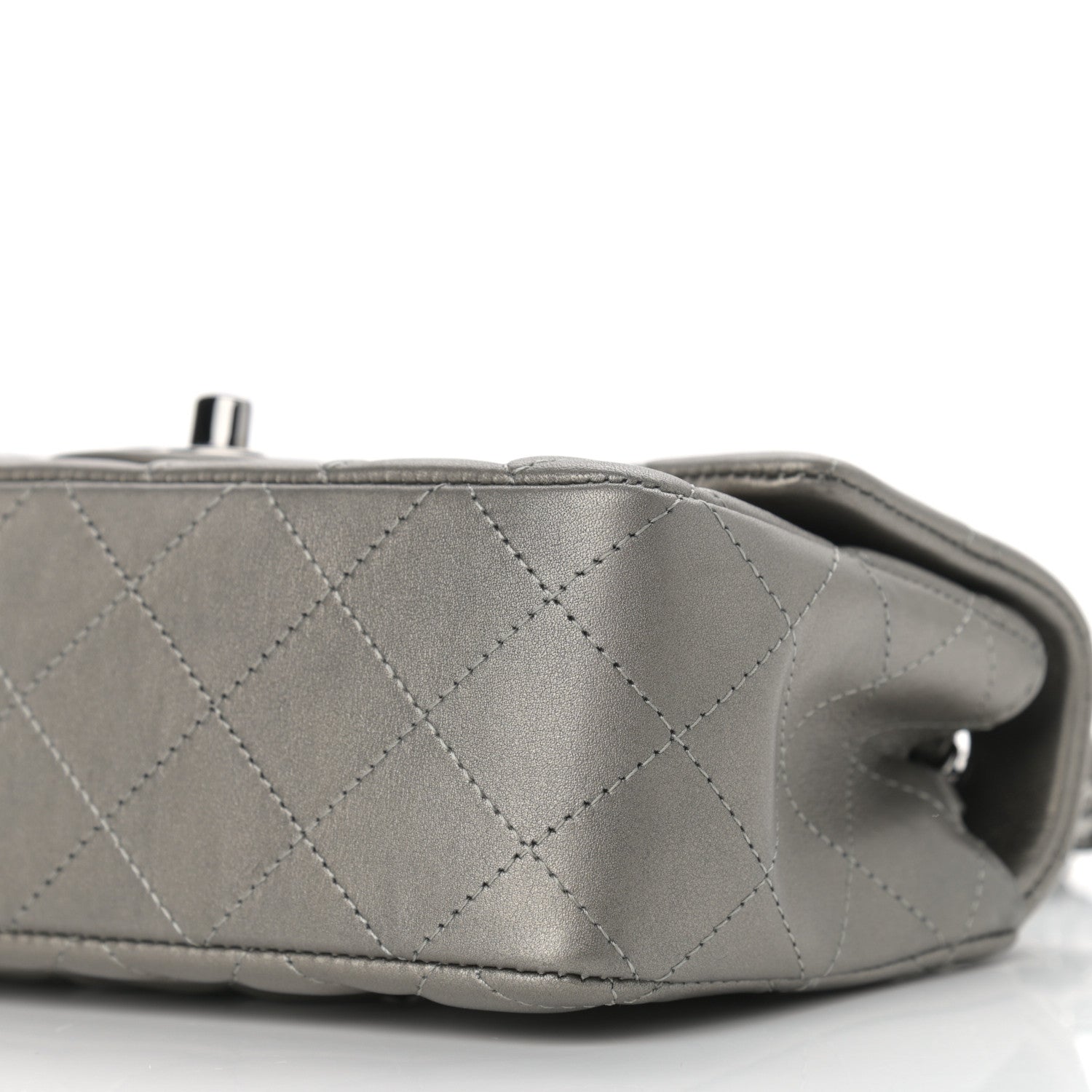 Chanel Metallic Calfskin Quilted Mini Rectangular Flap Ruthenium 10 of 12