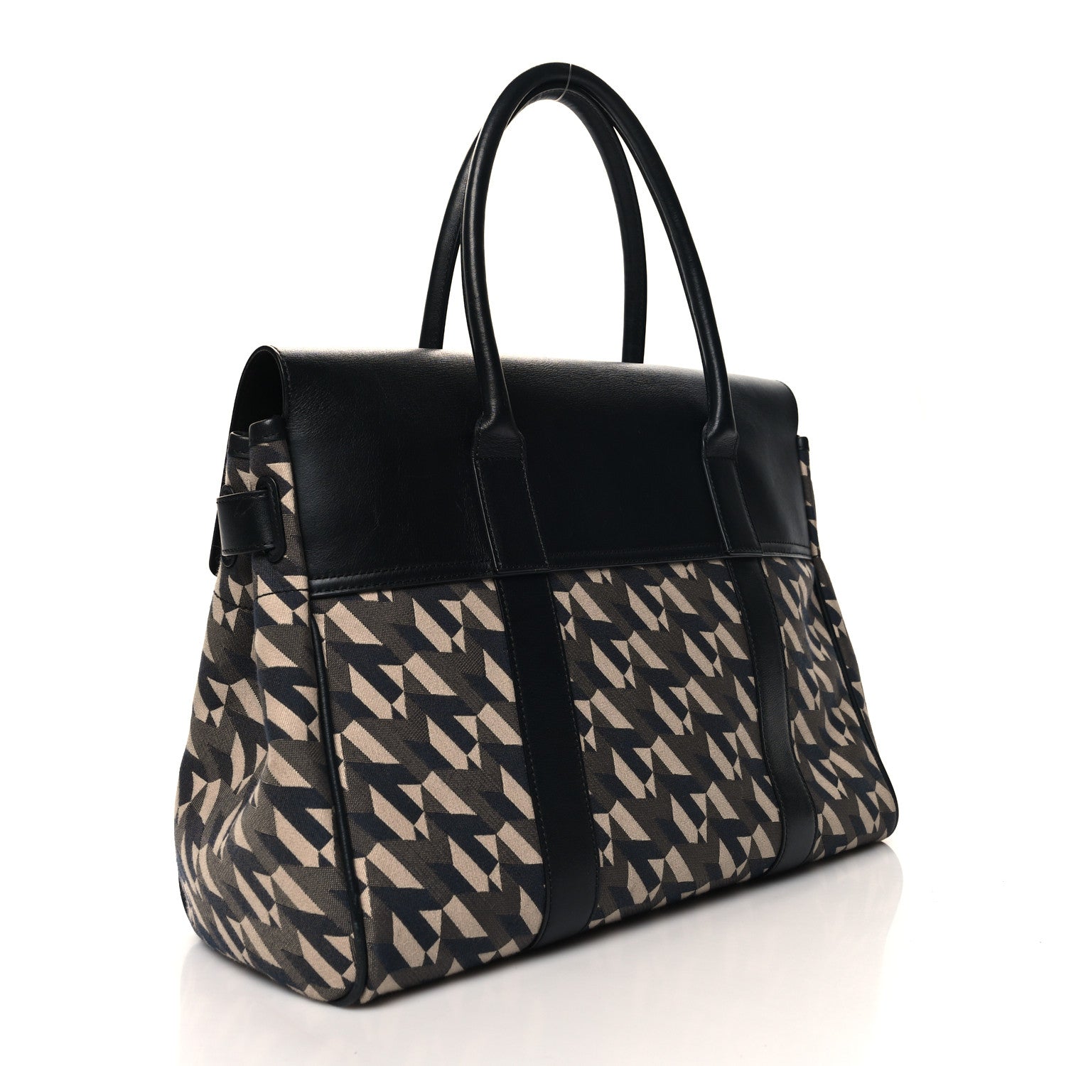 Mulberry Monogram Smooth Calfskin Canvas Print Bayswater Black 3 of 11