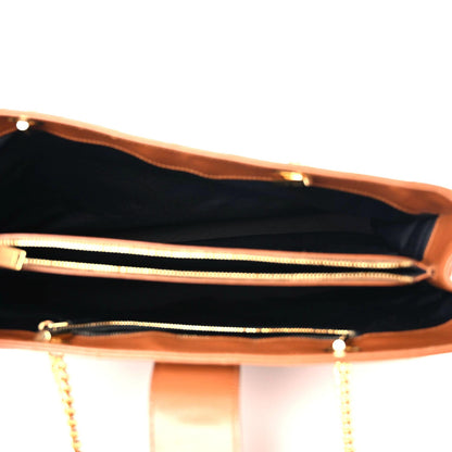 Saint Laurent Grain De Poudre Matelasse Chevron Large Monogram Shopping Bag Tan 5 of 10