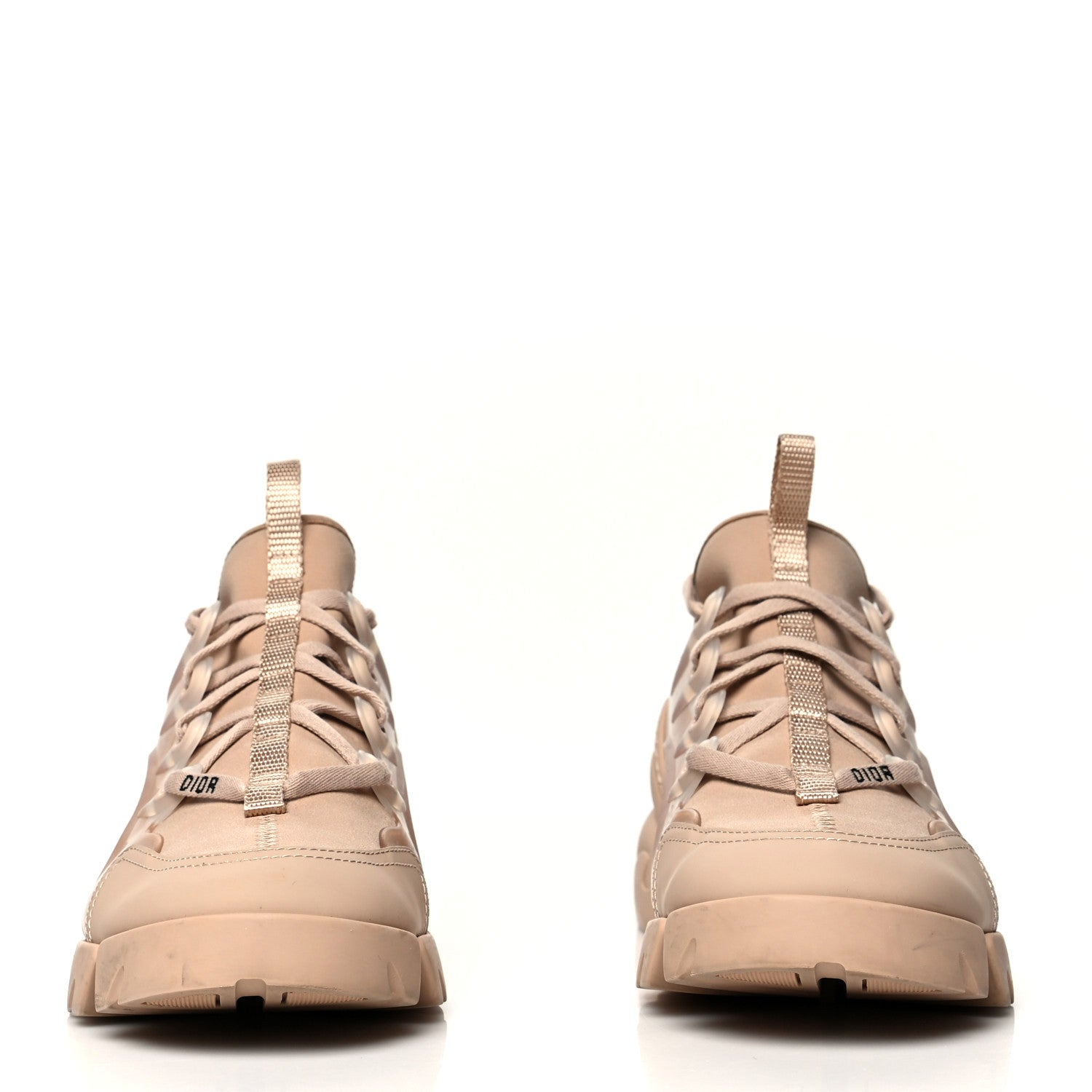 Christian Dior Neoprene Rubber Womens D-Connect Sneakers 37.5 Nude 2 of 9