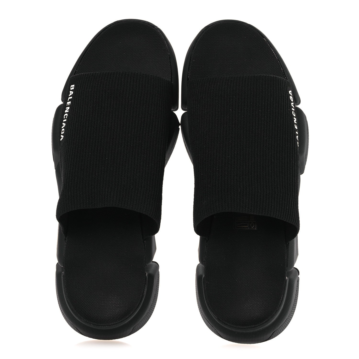 Balenciaga Technical 3D Recycled Knit Womens Speed 2.0 Slide Sandals 39 Black 2 of 11