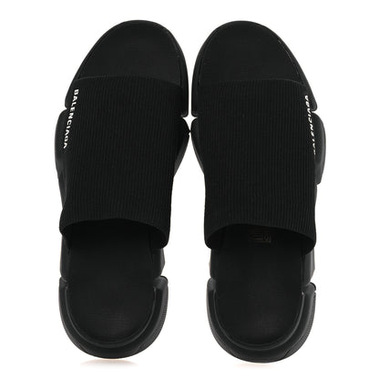 Balenciaga Technical 3D Recycled Knit Womens Speed 2.0 Slide Sandals 39 Black 2 of 11