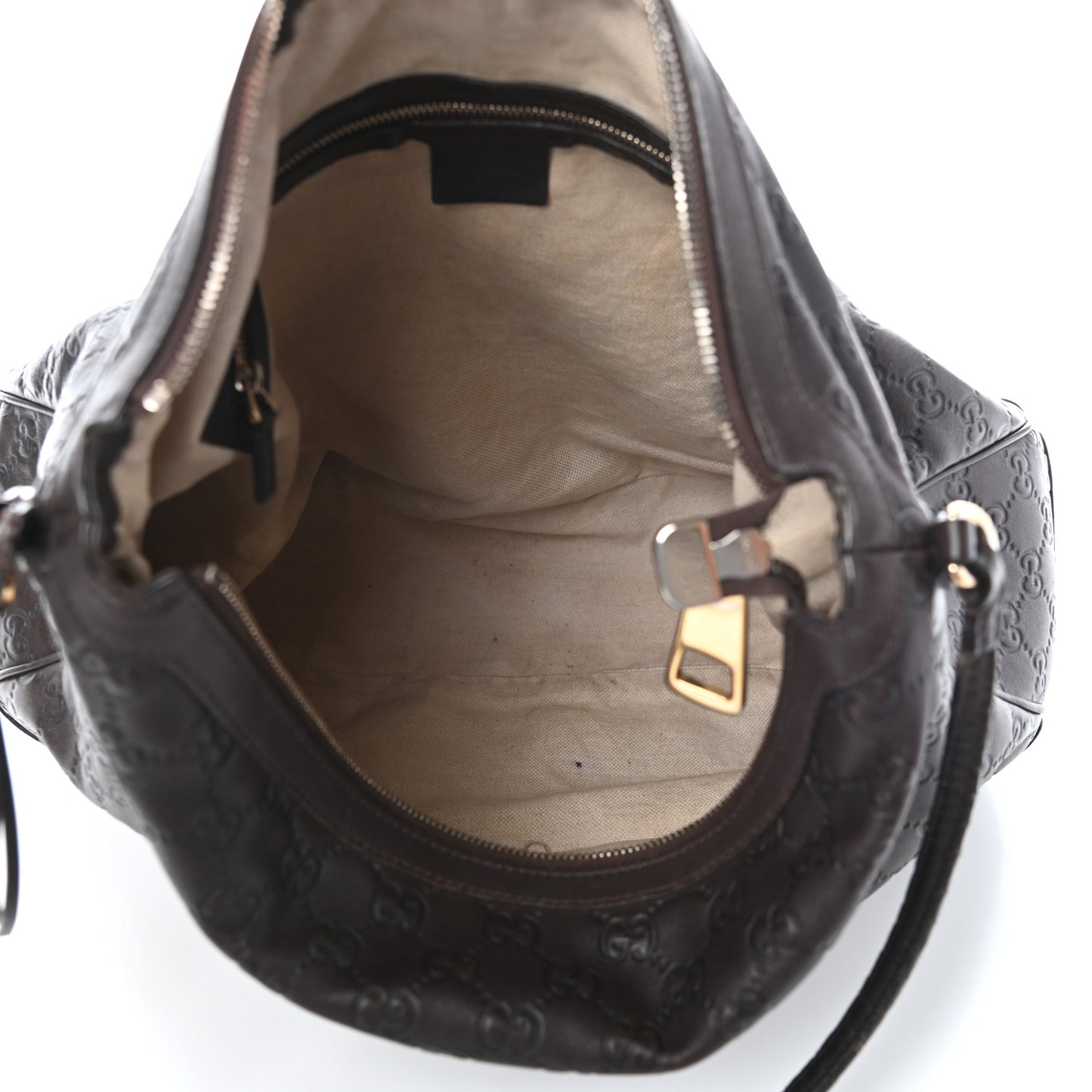 Guccissima Large Bree Hobo Dark Brown