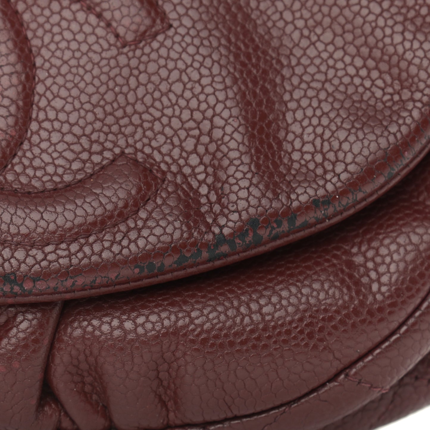 Caviar Half Moon Wallet On Chain WOC Dark Red