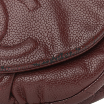 Chanel Caviar Half Moon Wallet On Chain WOC Dark Red 13 of 16
