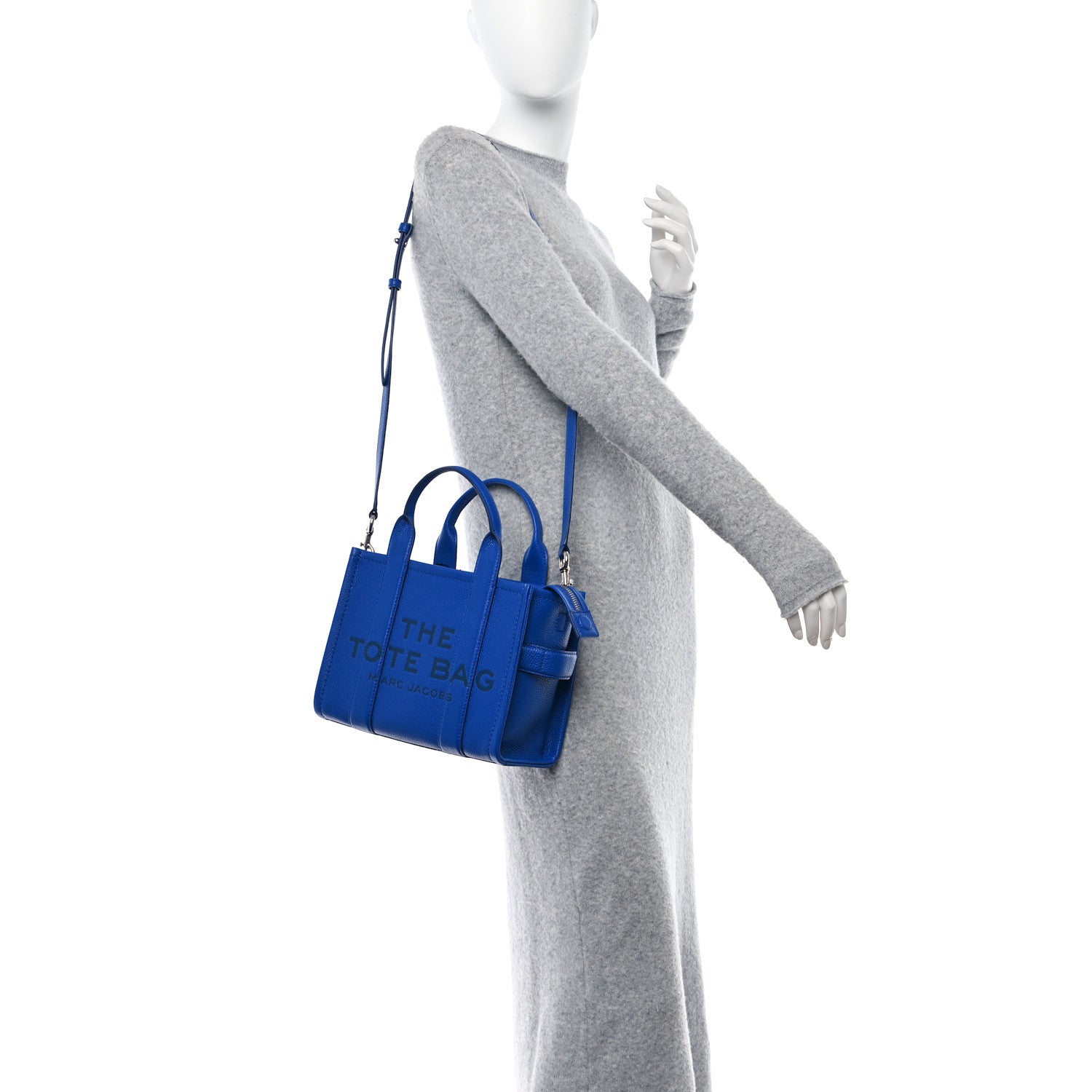 Marc Jacobs Grained Calfskin Small The Tote Bag Cobalt 2 of 10