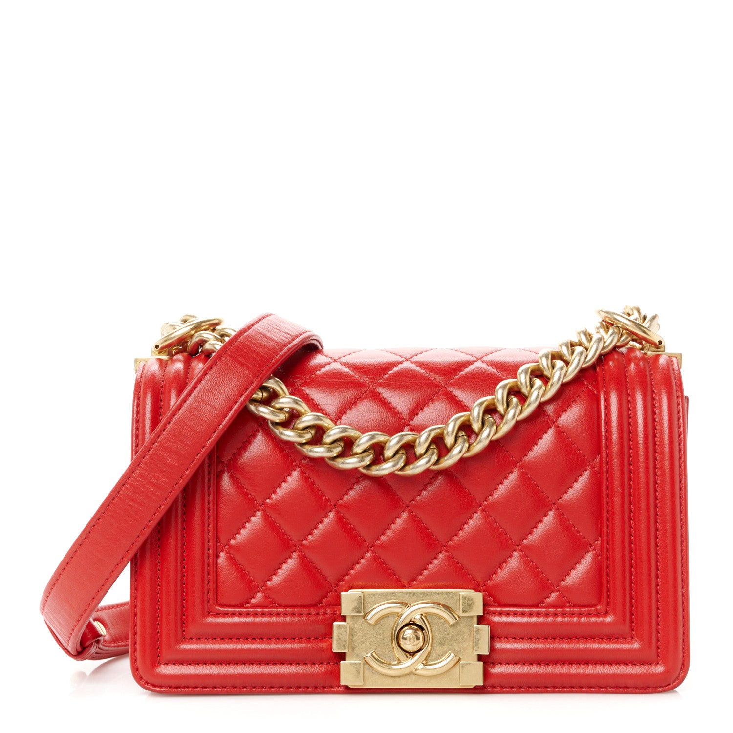 Chanel Lambskin Quilted Small Boy Flap Red 1 of 10