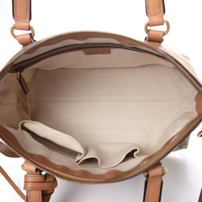 Gucci Monogram Web Rania Top Handle Bag Natural 5 of 10