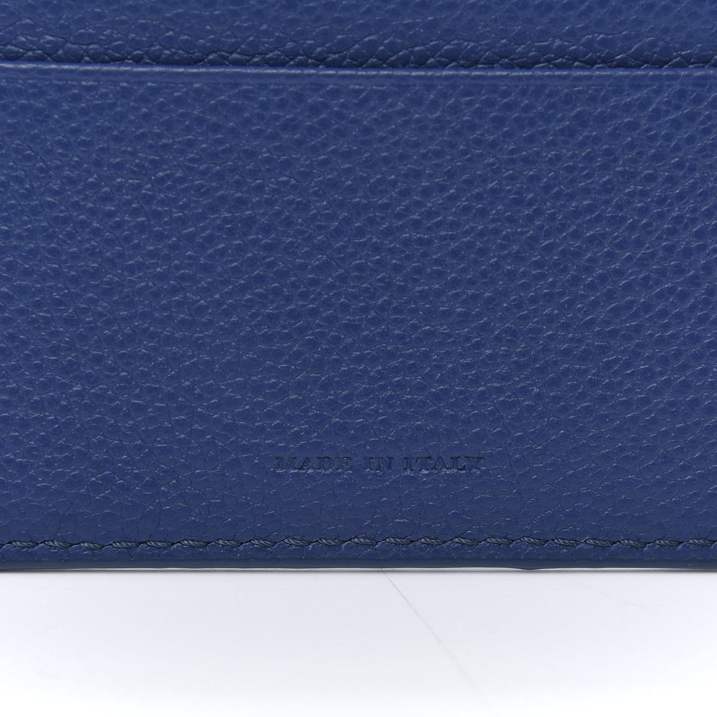 Grainy Calfskin Card Case Blue