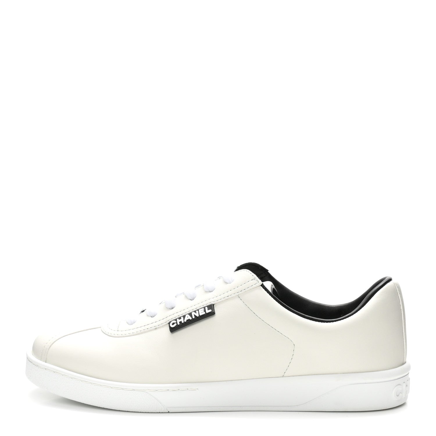 Chanel Calfskin CC Womens Sneakers 39.5 White 1 of 9