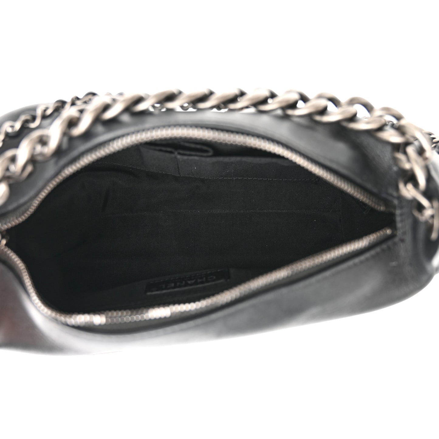 Calfskin Chain 20s Signature Hobo Black