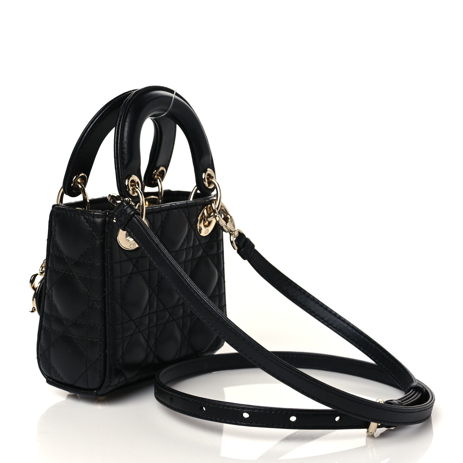 Christian Dior Lambskin Cannage Micro Lady Dior Black 3 of 10