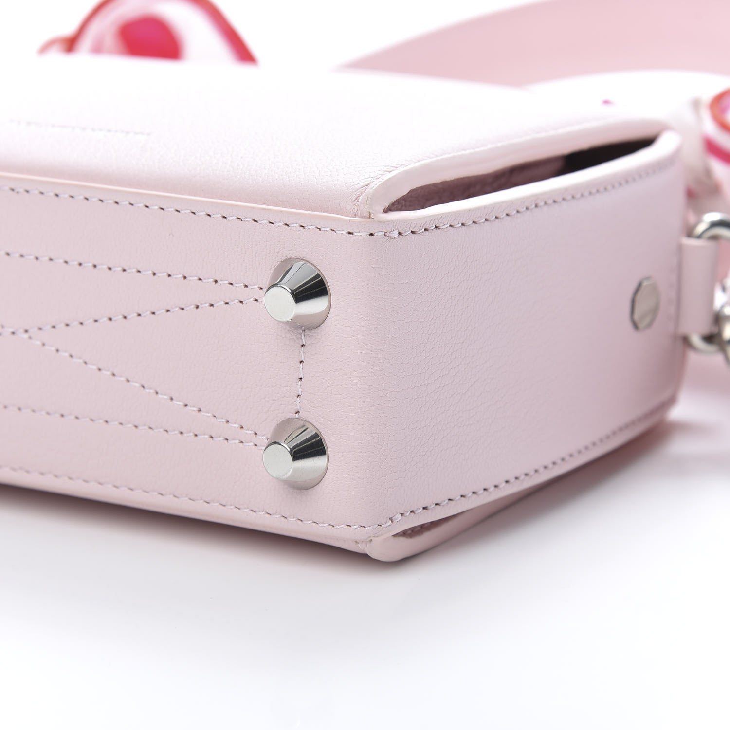 Alexander McQueen Calfskin Silk Scarf Box Shoulder Bag 16 Baby Pink Ivory 10 of 11