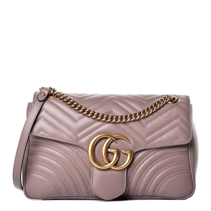 Gucci Calfskin Matelasse Medium GG Marmont Shoulder Bag Porcelain Rose 1 of 8