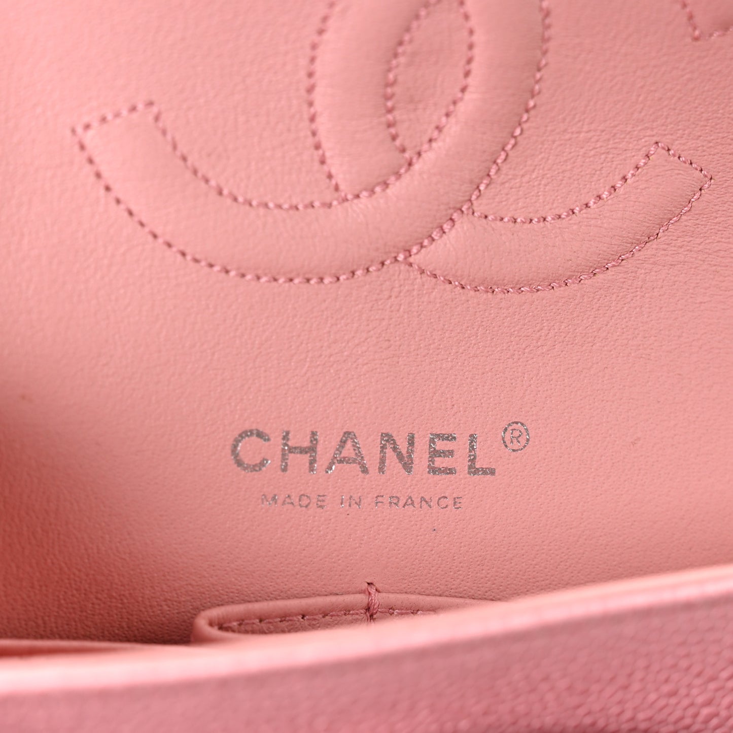 Caviar Quilted Medium Double Flap Pink
