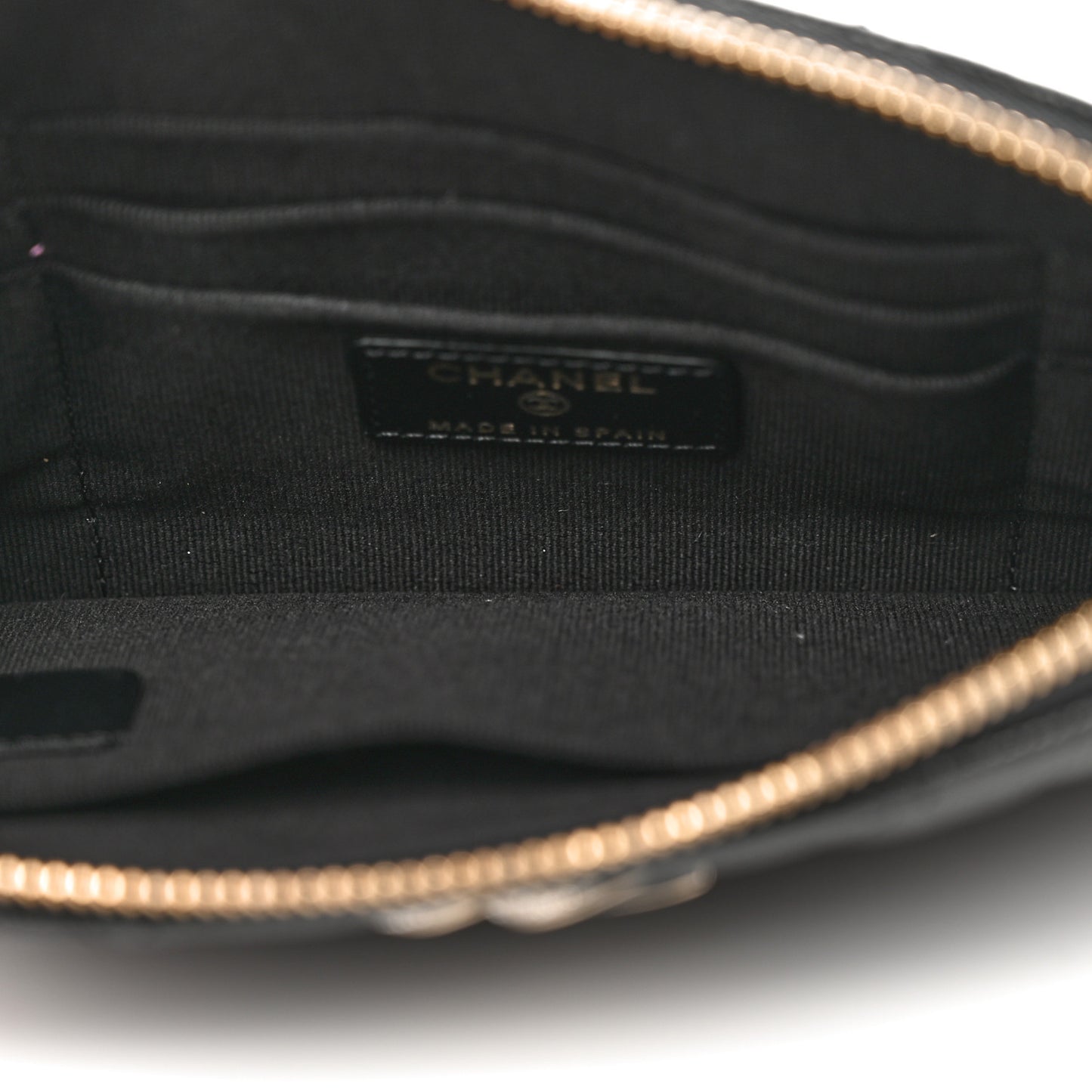 Caviar Quilted Crystal Enamel Cosmetic Case Black
