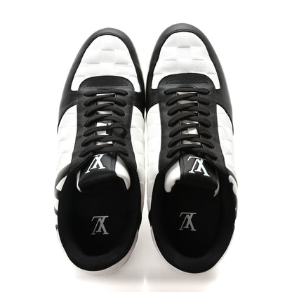 Louis Vuitton Calfskin Maxi Damier Mens Rivoli Sneakers 8.5 Black White 2 of 8