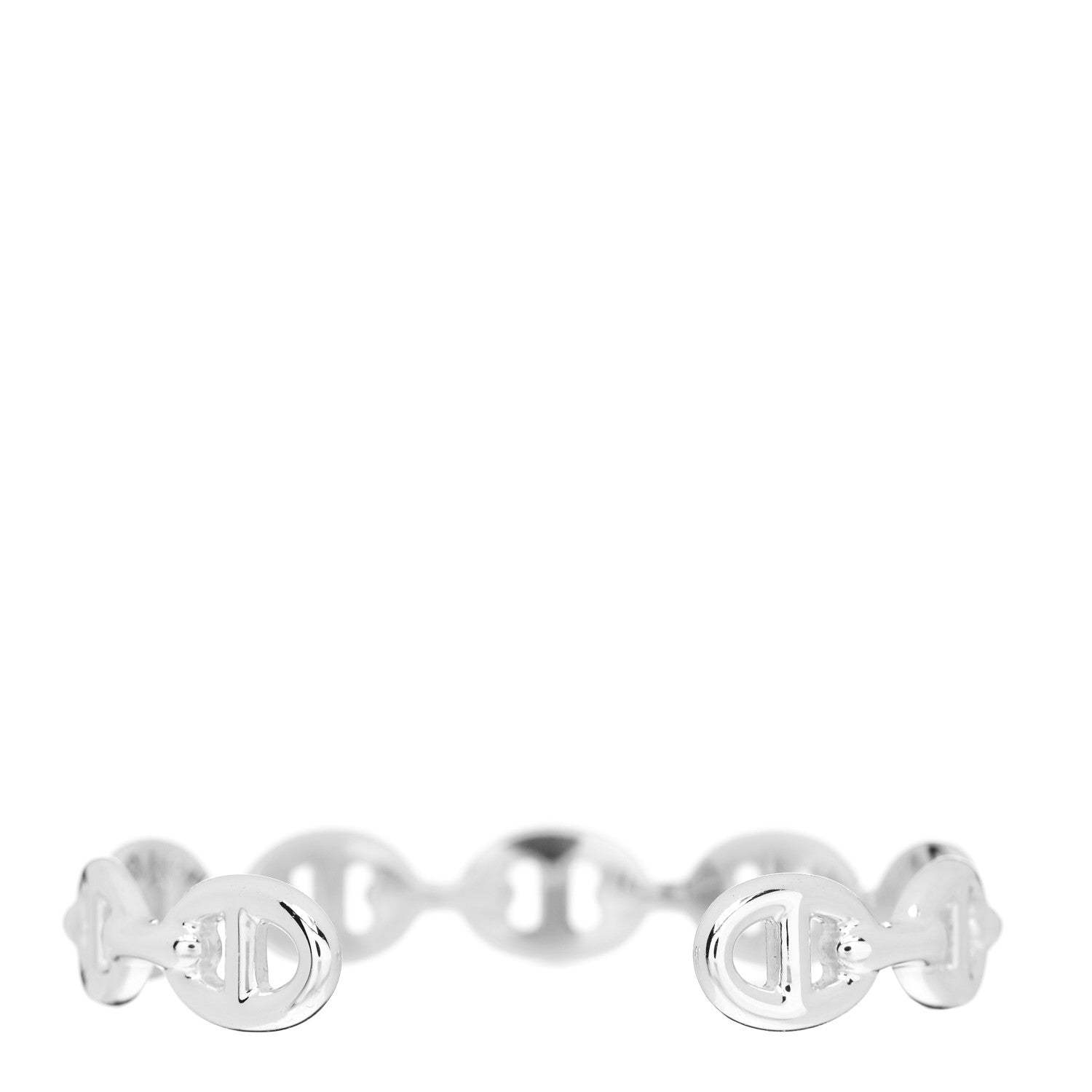 Hermes Sterling Silver MM Chaine d'Ancre Enchainee Cuff Bracelet SH 2 of 4