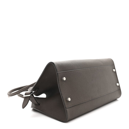 The Row Matte Grained Calfskin Margaux Shoulder 12 Deep Brown 4 of 10