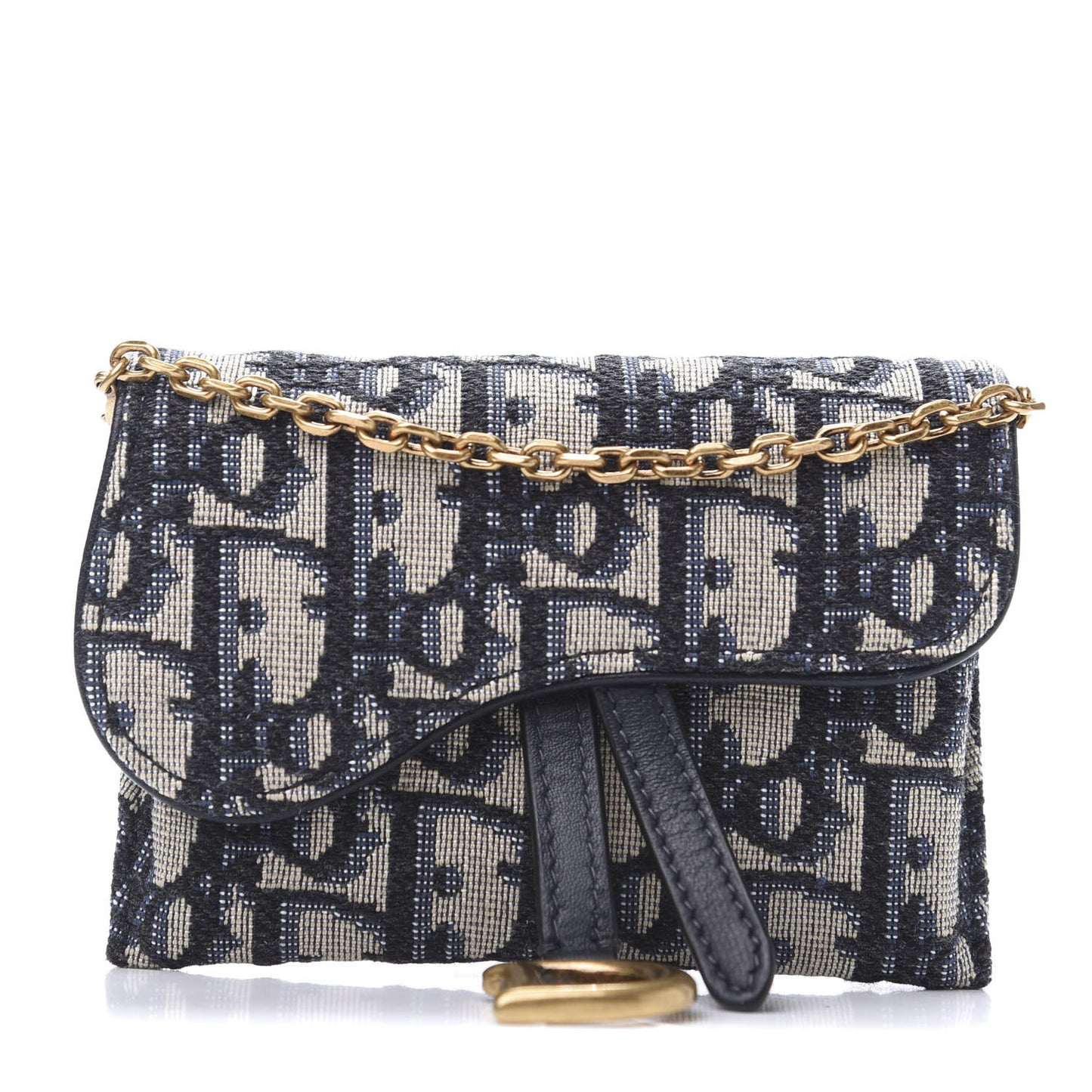 Oblique Nano Saddle Chain Pouch Blue