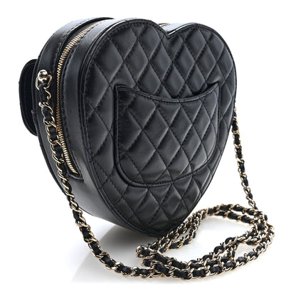 Chanel Lambskin Quilted CC In Love Heart Bag Black 3 of 9