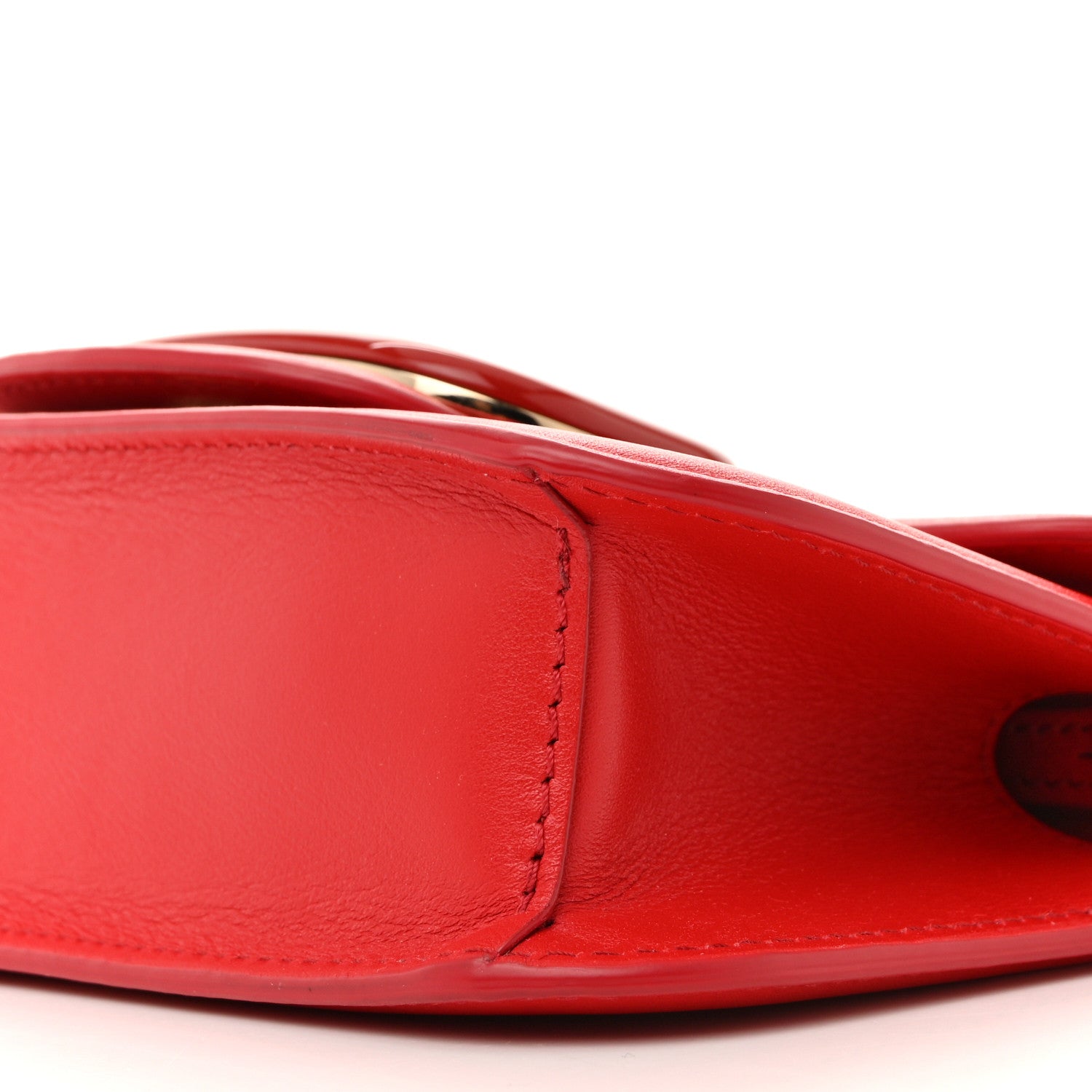 Valentino Garavani Calfskin Enamel Vlogo Small Loco Shoulder Bag Rouge Pur 9 of 10
